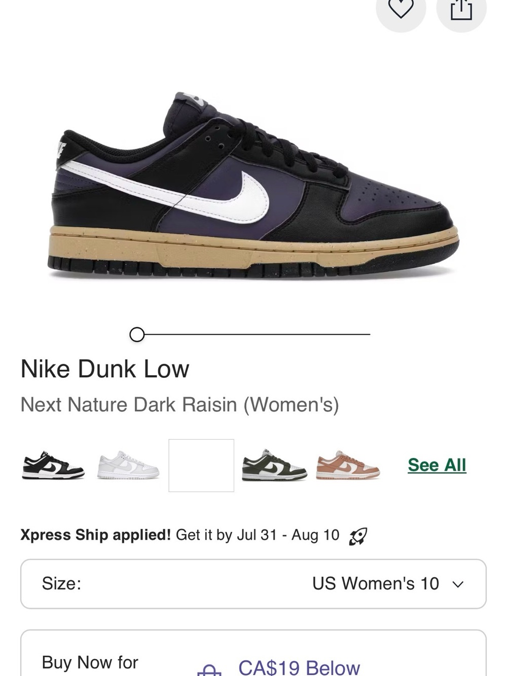 Nike Dunk Low in Purple, Black & White with Tan Midsole
